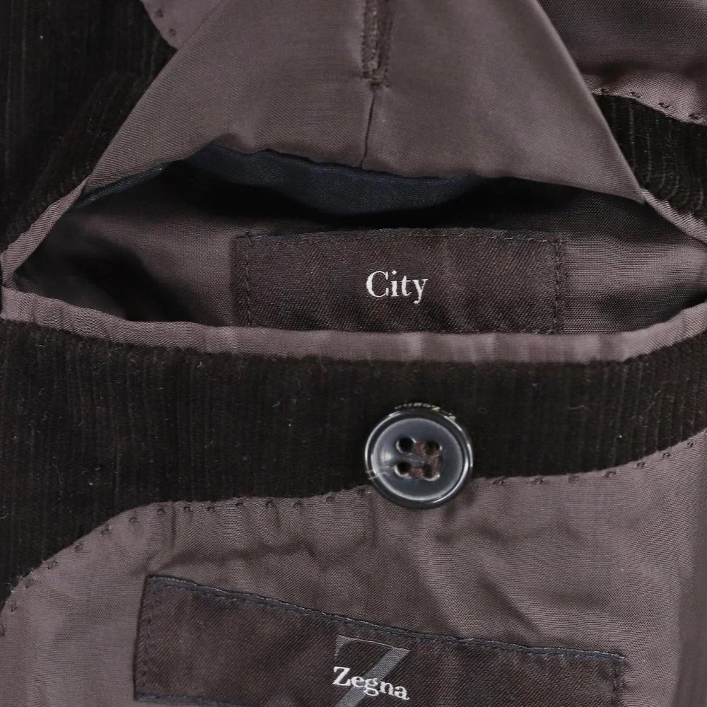 Z Zegna Dark Brown Corduroy Sport Coat Blazer